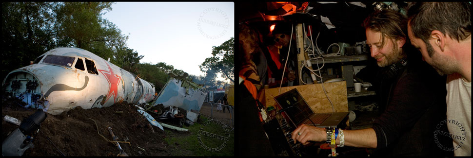 Thom Yorke DJing in the Crashed Airplane Bar