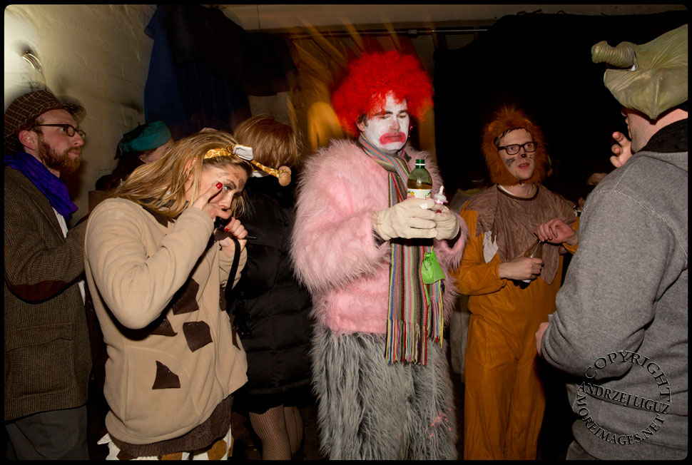 Members of the Master Racers ‘Master Circus’ team at Gowanus Ballroom during the Cirque de Idiotarod Afterparty © Andrzej Liguz/moreimages.net. Not to be used without permission