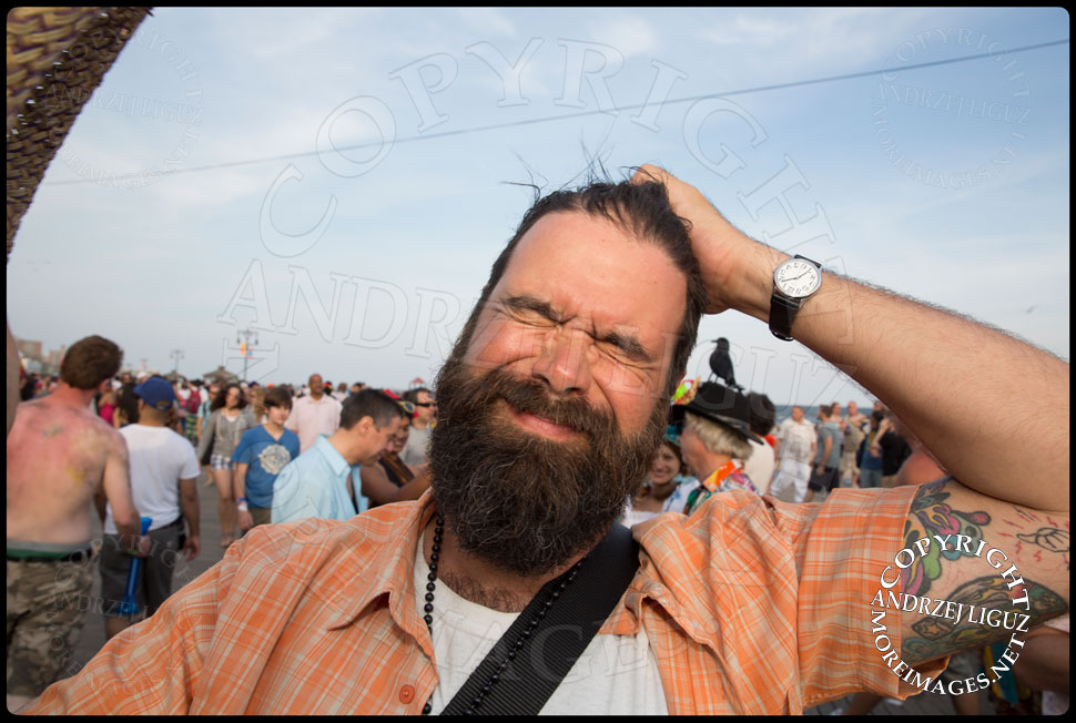 Film Maker Jim Muscarella at Coney Island Mermaid Parade 2013 © Andrzej Liguz/moreimages.net. Not to be used without permission