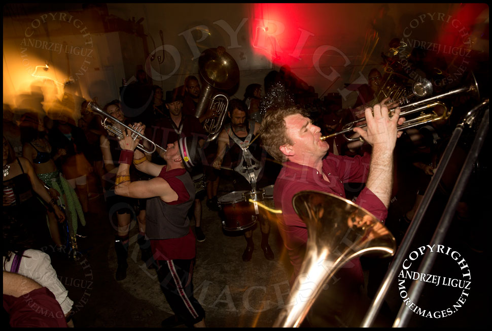 Extra Action Marching Band performing during the Drunken Mermaid Gala at Gowanus Ballroom © Andrzej Liguz/moreimages.net. Not to be used without permission