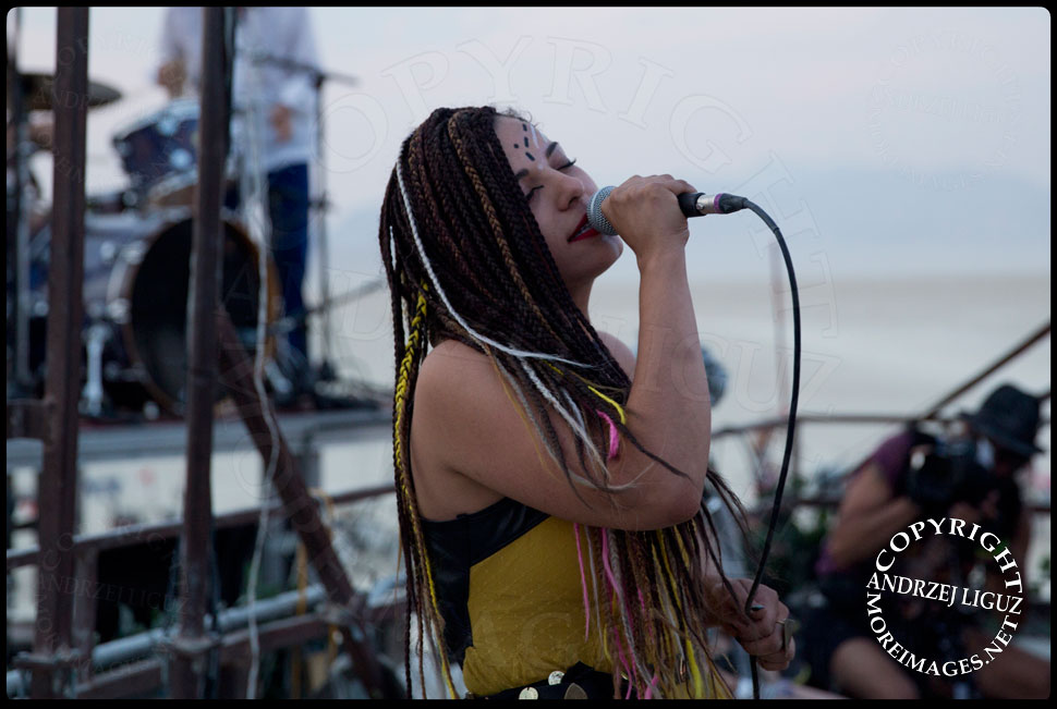 LouLou singing with Thievery Corp at Burning Man © Andrzej Liguz/moreimages.net. Not to be used without permission